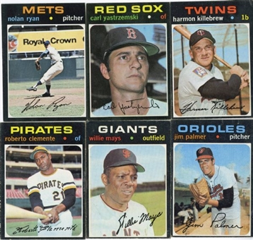 1971 Topps Baseball Set With 28 PSA NM 7 Graded Cards